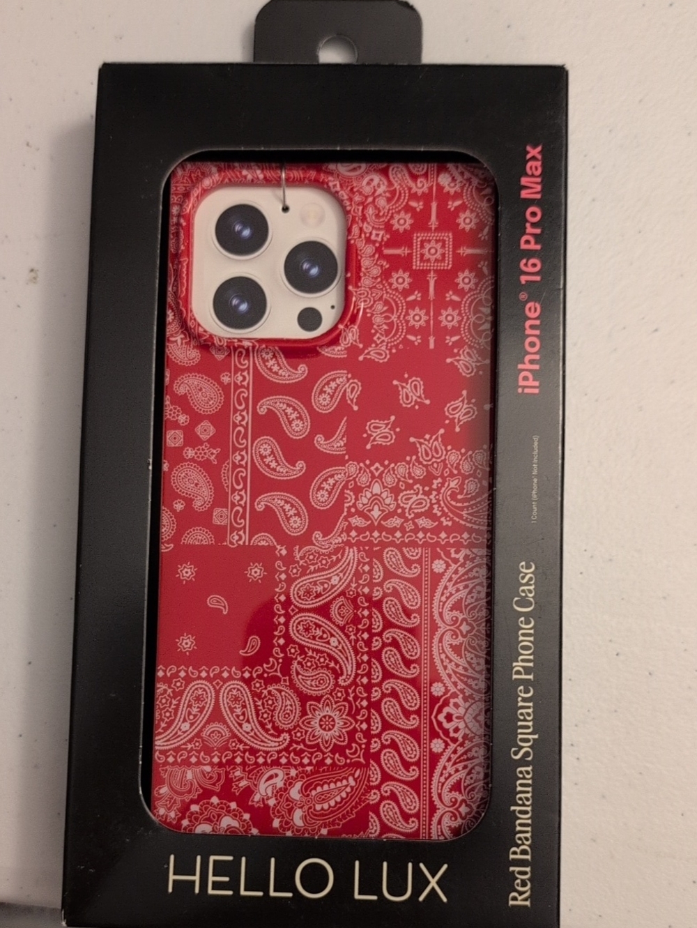 Red Bandana Square Case for iPhone 16 Pro Max